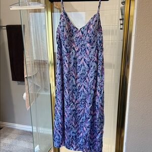 Lilly Pulitzer Blue and Pink Maxi Dress